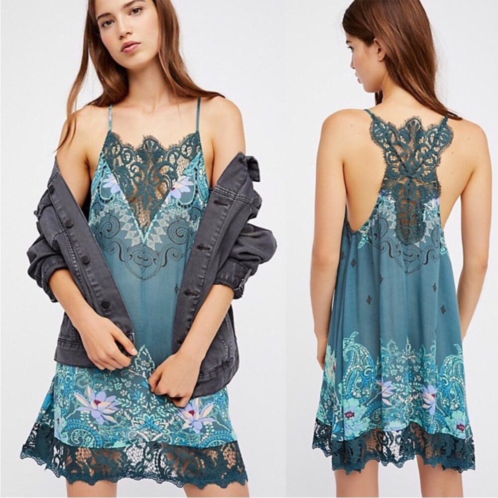 Free People Intimately Who's Sorry Now Floral Slip Dress Sz M